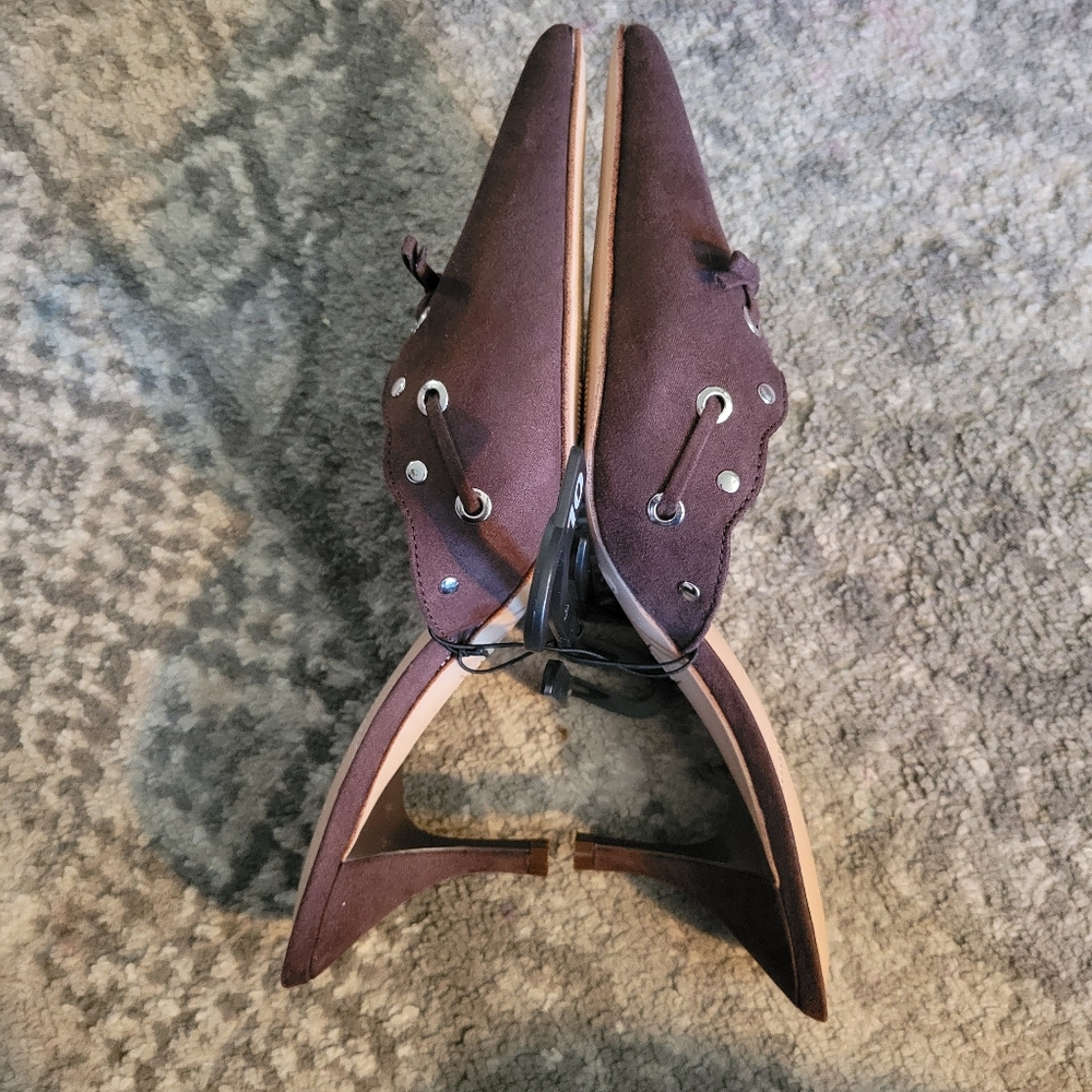 NWT Time and Tru Women's Studded Kitten Heel Mules In Brown Size 10 - Picture 8 of 12